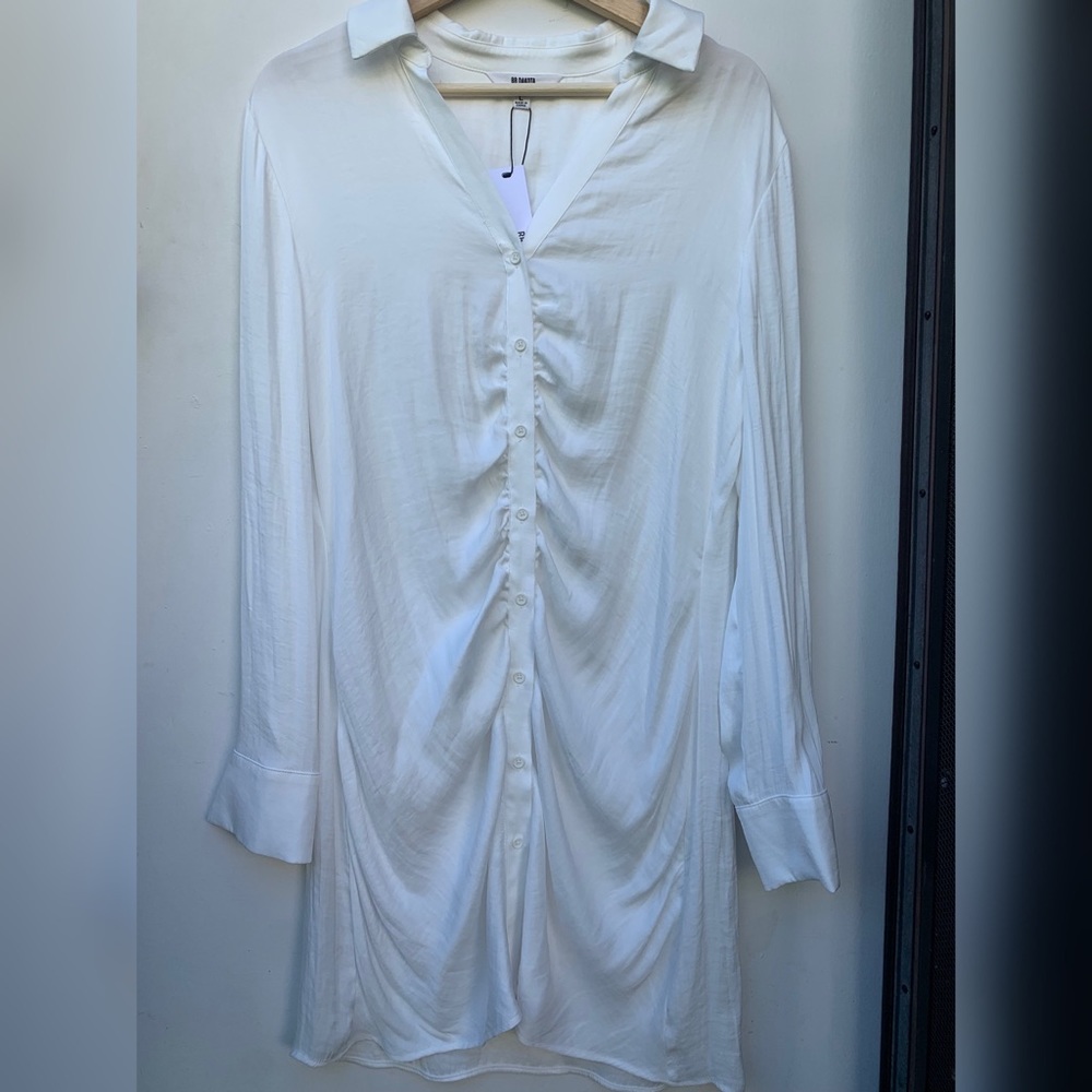 White Steve Madden Button Up Dress